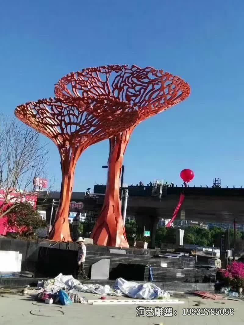 商业街不锈钢树景观雕塑 商业街不锈钢树景观雕塑