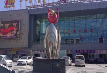 小区不锈钢花景观雕塑