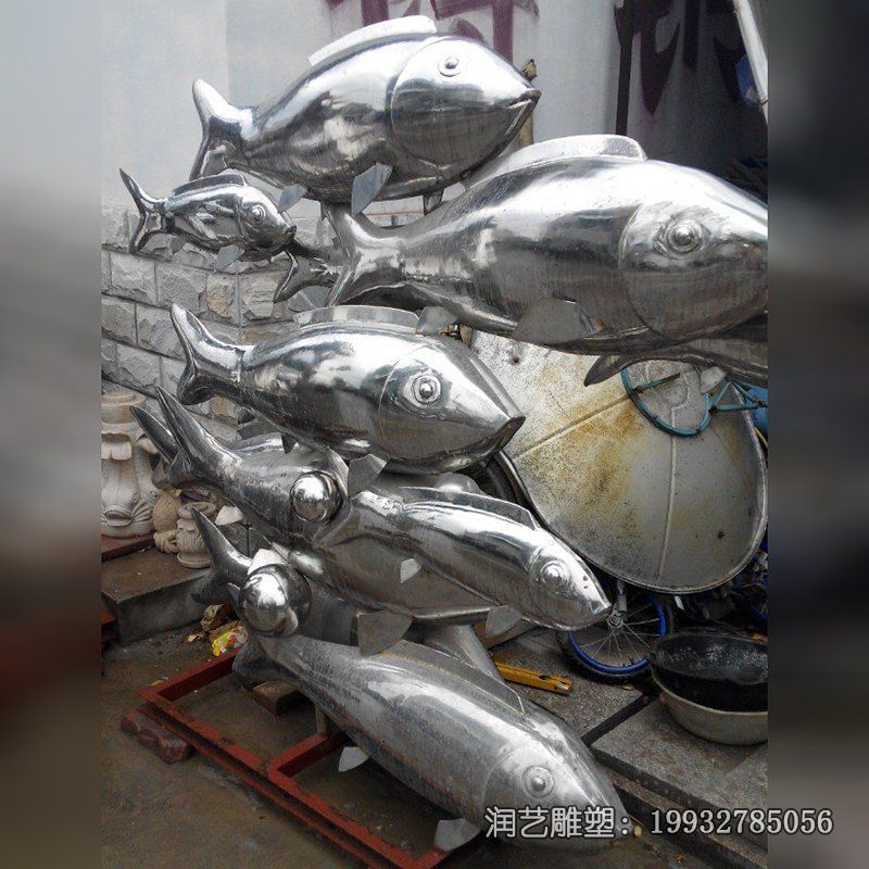 企业不锈钢鱼动物雕塑 企业不锈钢鱼动物雕塑