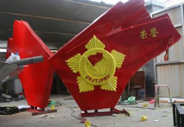 学校不锈钢旗帜景观雕塑