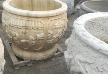 公园大理石水缸景观石雕