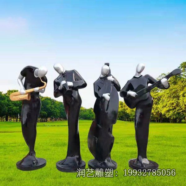 公园玻璃钢音乐人人物雕塑 公园玻璃钢音乐人人物雕塑