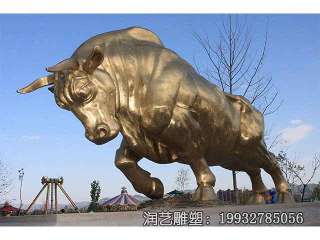 草坪牛动物铜雕 草坪牛动物铜雕