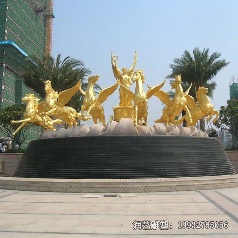 公园飞马阿波罗战车景观铜雕 公园飞马阿波罗战车景观铜雕