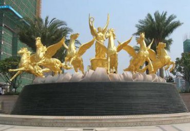 公园飞马阿波罗战车景观铜雕