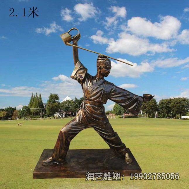 企业倒茶茶文化人物铜雕 企业倒茶茶文化人物铜雕