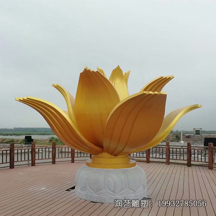 公园不锈钢荷花景观雕塑 公园不锈钢荷花景观雕塑