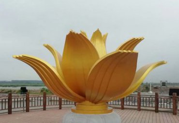 公园不锈钢荷花景观雕塑