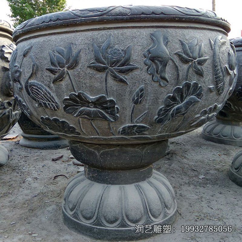 医院莲花水缸景观石雕 医院莲花水缸景观石雕