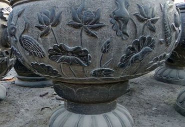医院莲花水缸景观石雕