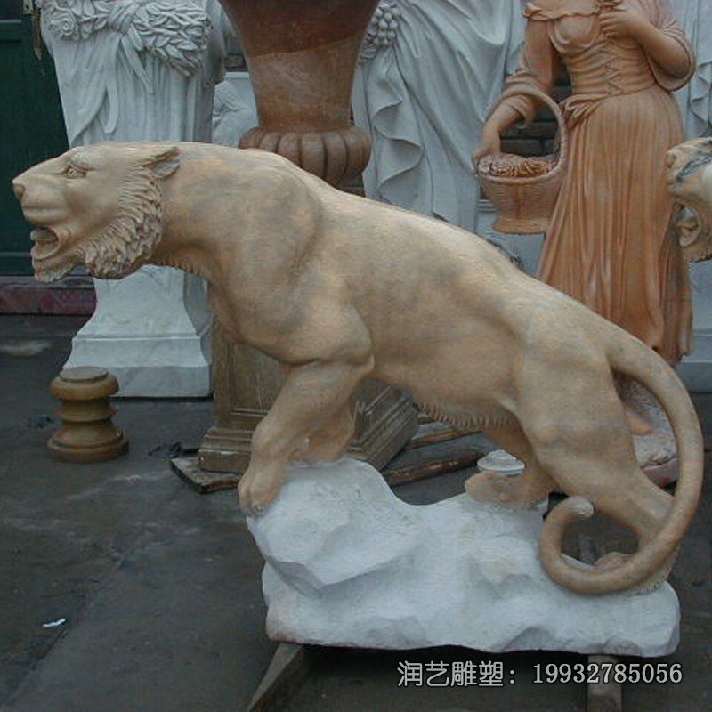 商业街老虎动物石雕 商业街老虎动物石雕