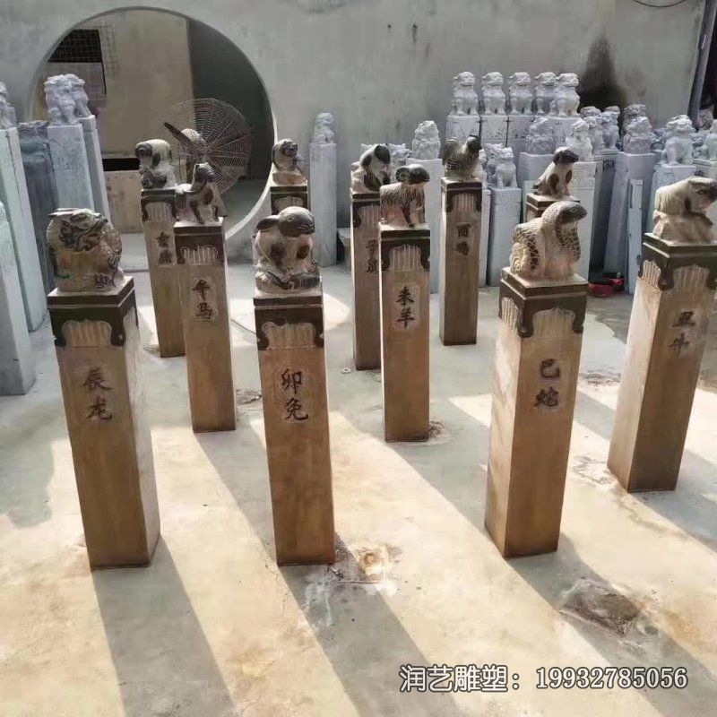 景区仿古拴马桩景观石雕 景区仿古拴马桩景观石雕