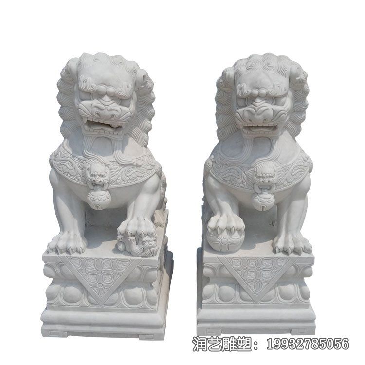 草坪北京狮子动物石雕 草坪北京狮子动物石雕