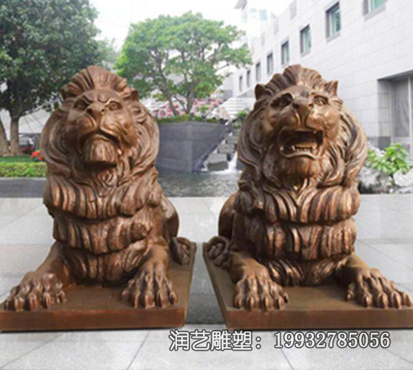 小区门口狮子动物铜雕 小区门口狮子动物铜雕