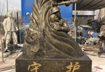 城市守护消防人物铜雕
