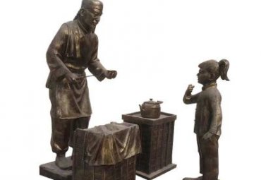 企业卖茶水茶文化人物铜雕
