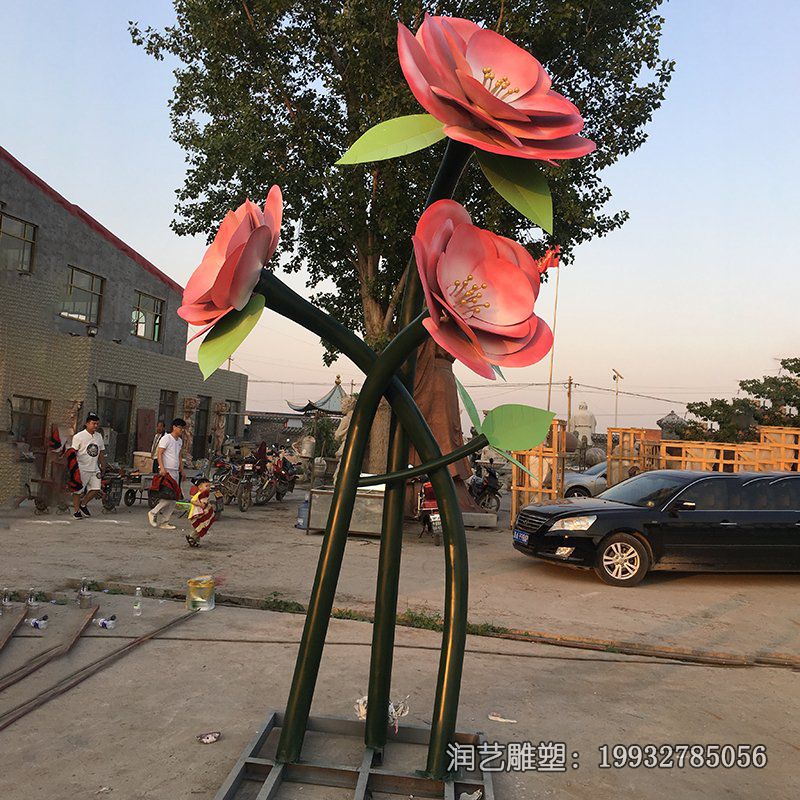 企业不锈钢花景观雕塑 企业不锈钢花景观雕塑