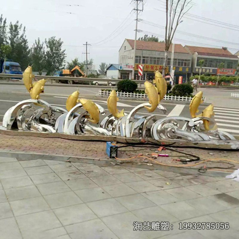 广场不锈钢鱼雕塑 广场不锈钢鱼雕塑