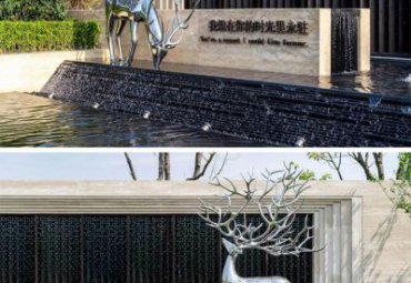 游乐场不锈钢鹿雕塑