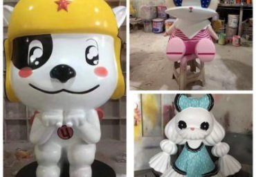 公园玻璃钢动物狗雕塑