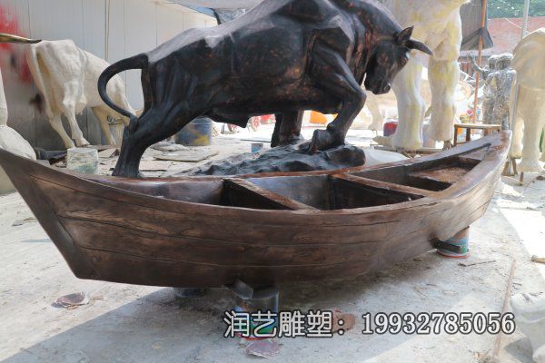 校园玻璃钢船雕塑 校园玻璃钢船雕塑
