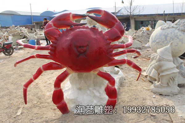 景区玻璃钢螃蟹动物雕塑 景区玻璃钢螃蟹动物雕塑
