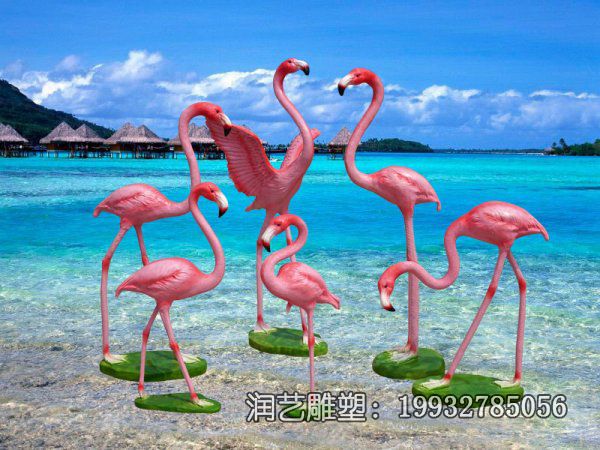 广场玻璃钢火烈鸟雕塑 广场玻璃钢火烈鸟雕塑