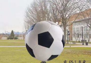 医院玻璃钢足球景观雕塑