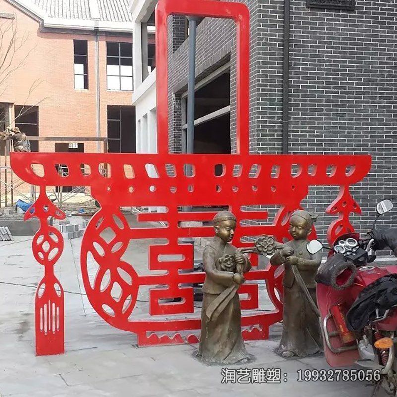 商业街不锈钢剪纸景观雕塑 商业街不锈钢剪纸景观雕塑