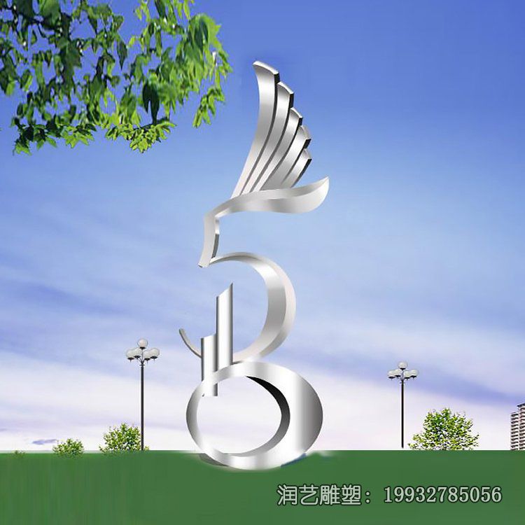 游乐场不锈钢凤凰动物雕塑 游乐场不锈钢凤凰动物雕塑