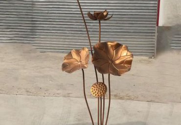 小区不锈钢荷叶景观雕塑