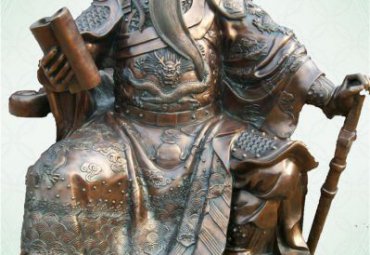 酒店看书关公铜雕
