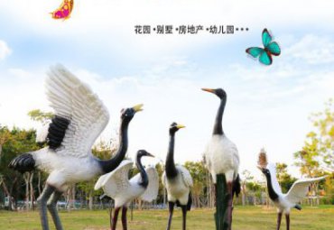 商场玻璃钢仙鹤动物雕塑