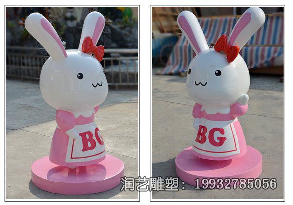 医院玻璃钢兔子动物雕塑 医院玻璃钢兔子动物雕塑