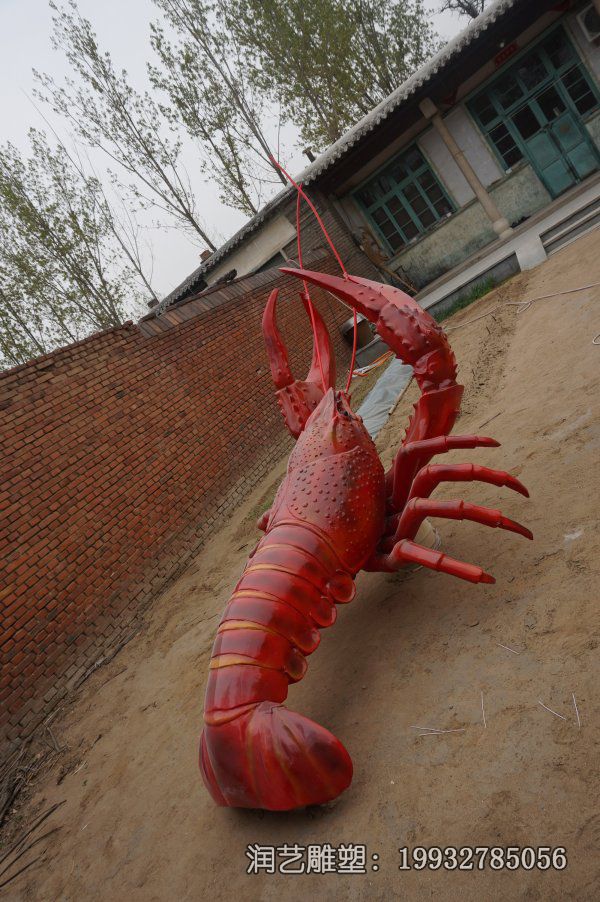游乐场玻璃钢龙虾动物雕塑 游乐场玻璃钢龙虾动物雕塑