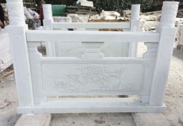 广场菊花雕刻栏板景观石雕