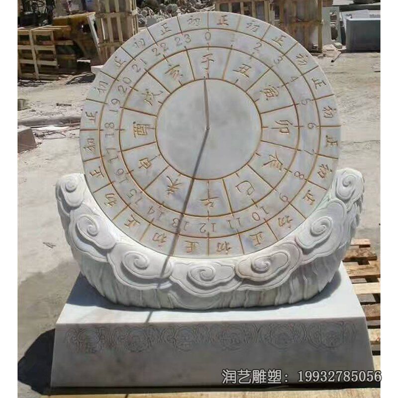企业大理石日晷景观石雕 企业大理石日晷景观石雕
