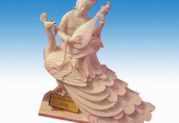 公园古代美女弹琵琶人物石雕