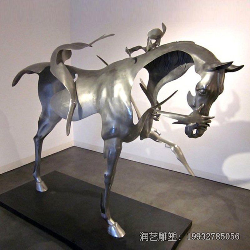 城市不锈钢抽象马动物雕塑 城市不锈钢抽象马动物雕塑
