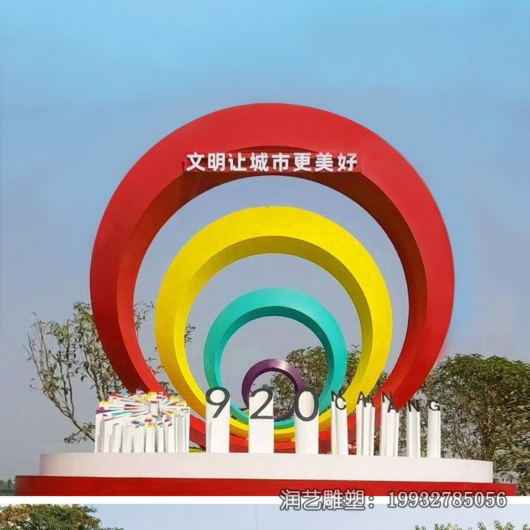 商场不锈钢圆环景观雕塑 商场不锈钢圆环景观雕塑
