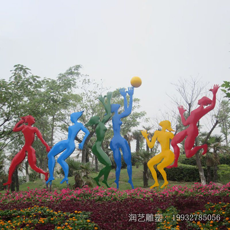 商业街不锈钢运动人物雕塑 商业街不锈钢运动人物雕塑