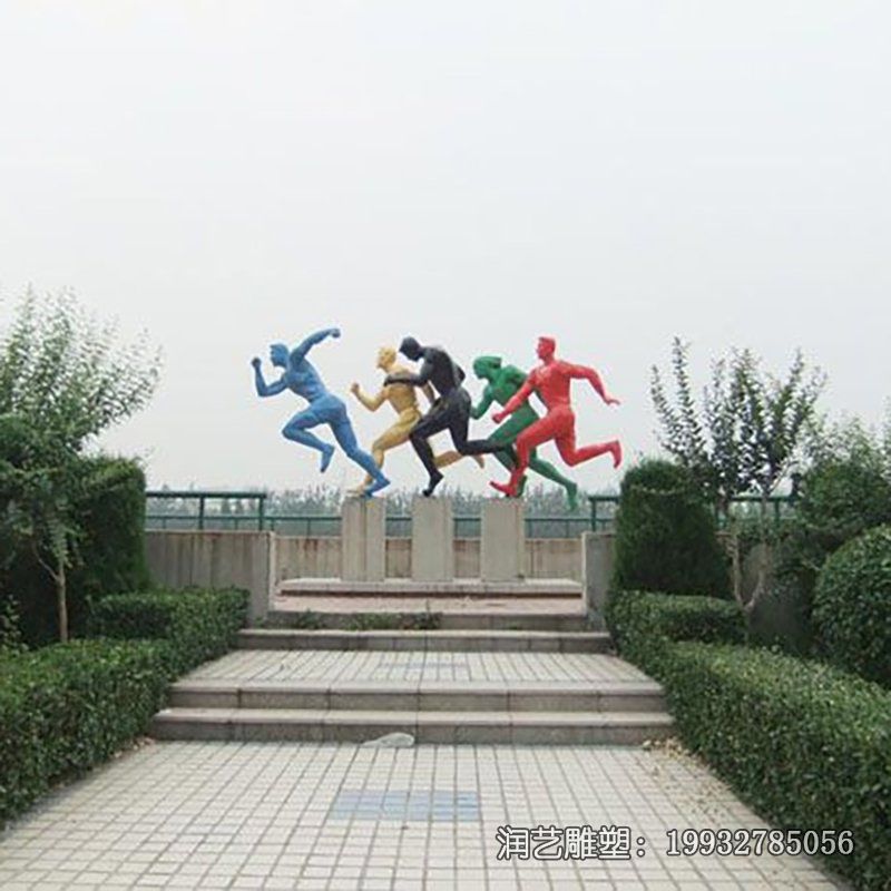 游乐场不锈钢跑步雕塑 游乐场不锈钢跑步雕塑