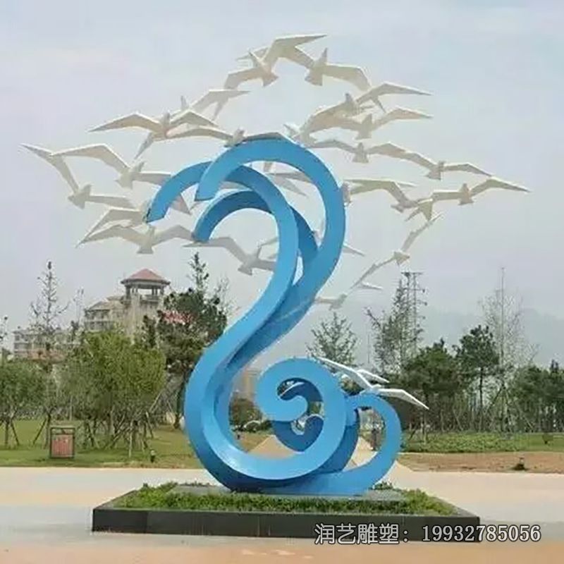 公园不锈钢海浪景观雕塑 公园不锈钢海浪景观雕塑