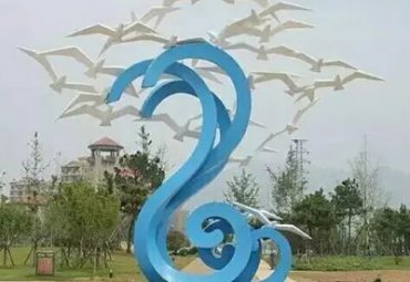 公园不锈钢海浪景观雕塑