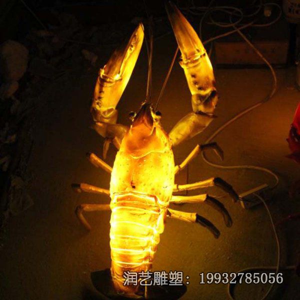 商场玻璃钢龙虾动物雕塑 商场玻璃钢龙虾动物雕塑