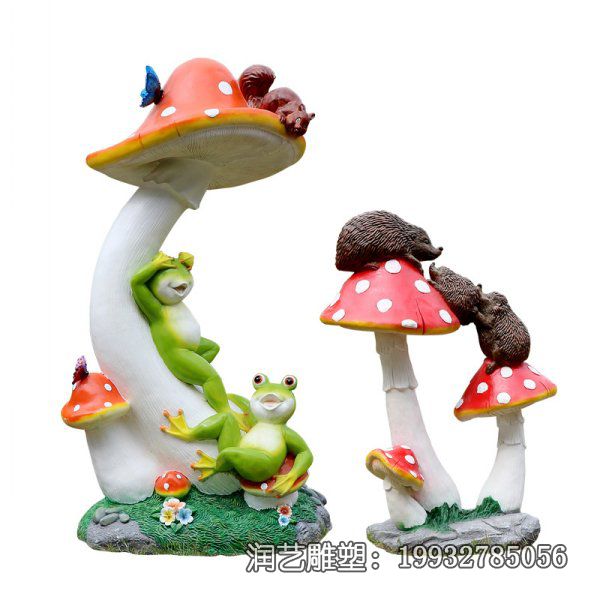 企业玻璃钢蘑菇景观雕塑 企业玻璃钢蘑菇景观雕塑