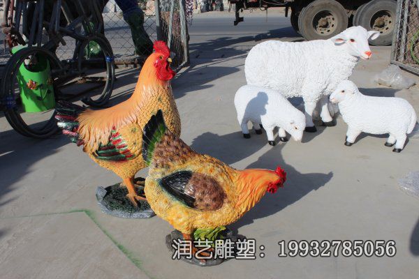 学校玻璃钢鸡动物雕塑 学校玻璃钢鸡动物雕塑