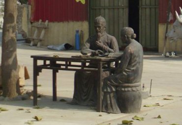 医院中医号脉铜雕