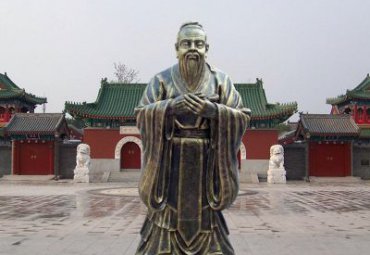 酒店孔子人物铜雕