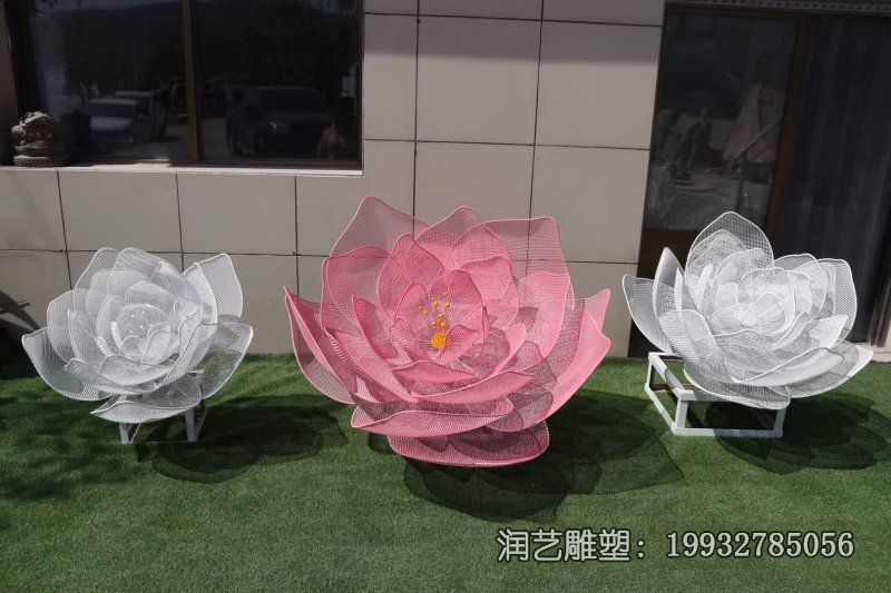 城市不锈钢荷花景观雕塑 城市不锈钢荷花景观雕塑